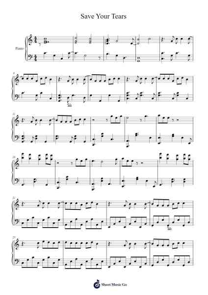 Save Your Tears Sheet Music by The Weeknd-Arr.Steeleton