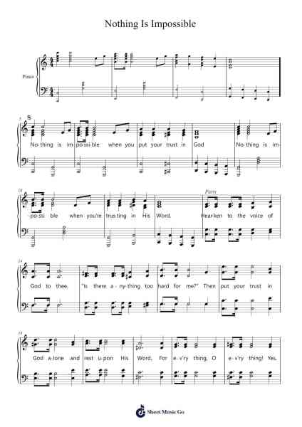 Nothing Is Impossible Sheet Music by Eugene L. Clark-Arr.Brumaud