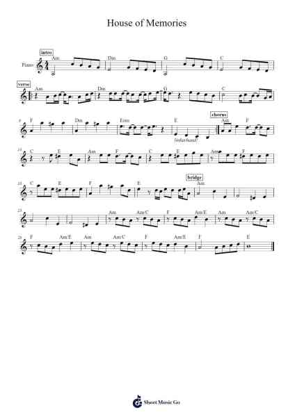 House of Memories Sheet Music by Panic! At the Disco-Arr.Louann Bonpe