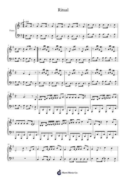 Ritual Sheet Music by Tiësto-Arr.Mablia Finkeith