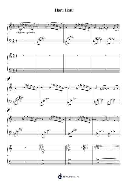 Haru Haru Sheet Music by Big Bang-Arr.Faitheten Finntham
