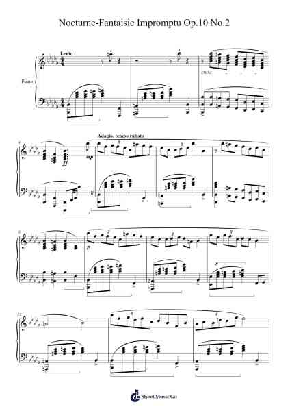 Nocturne in F Sharp Major, Op. 15, No. 2 Sheet Music by Mika Schmidt Morin-Arr.Lenshaw