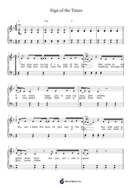 Sign of the Times Sheet Music by Harry Styles-Arr.Yulegus