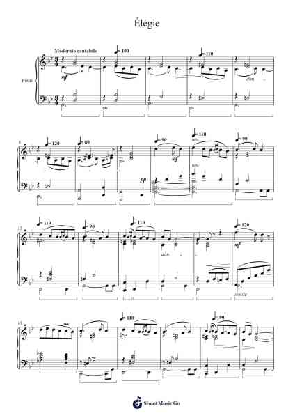 Élégie, Op. 3 Sheet Music by Arno Babadjanian-Arr.Dekes