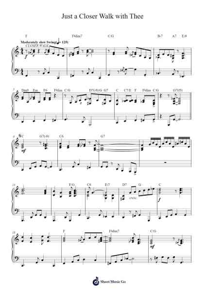Just a Closer Walk with Thee Sheet Music by Traditional-Arr.Boycefax