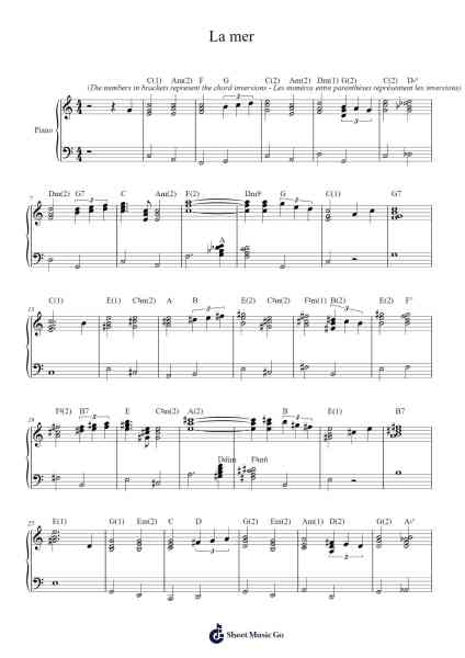 La mer Sheet Music by Charles Trenet-Arr.Bautab