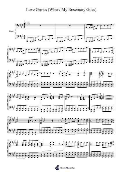 Love Grows (Where My Rosemary Goes) Sheet Music by Edison Lighthouse-Arr.Boothmore Petwald