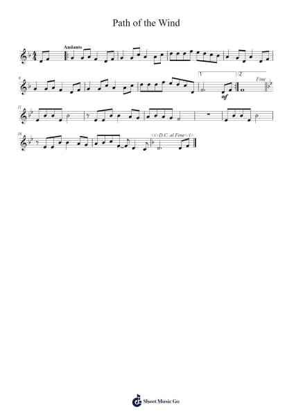 Path of the Wind Sheet Music by Joe Hisaishi-Arr.Ogreen Belker