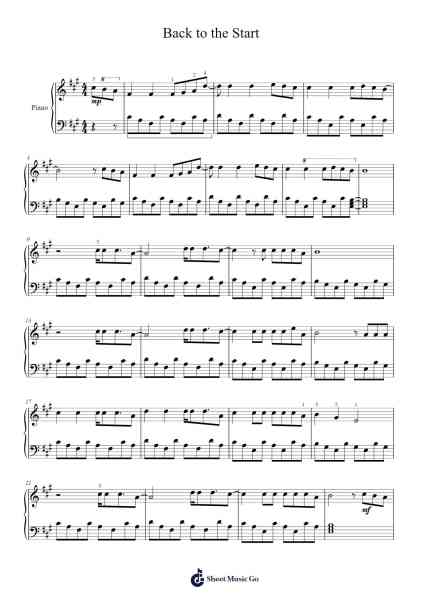 Back to the Start Sheet Music by Michael Schulte-Arr.Corsay Parhys
