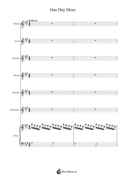 One Day More Sheet Music by Les Misérables-Arr.Watblack Jackcoln