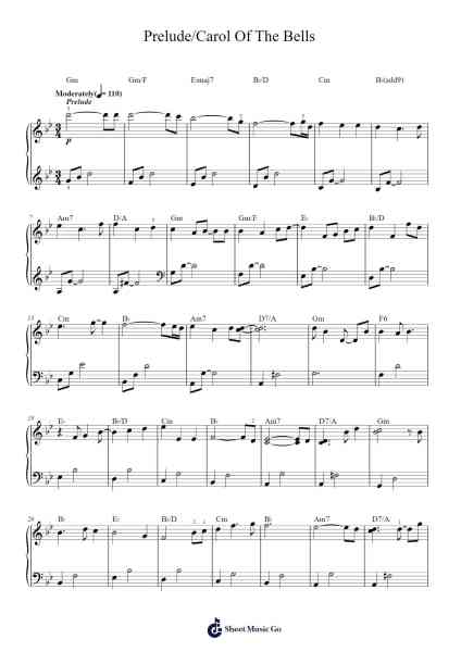 Prelude/Carol Of The Bells Sheet Music by Chet Atkins/George Winston-Arr.O'Conbrooke