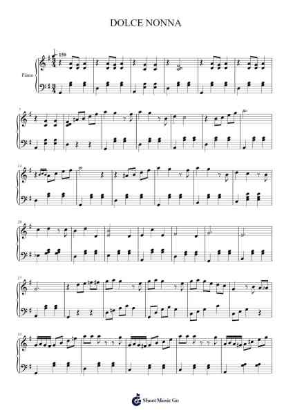 DOLCE NONNA Sheet Music by Wayne Jones/Amy Hayashi-Jones-Arr.Brewsriah Lesrald
