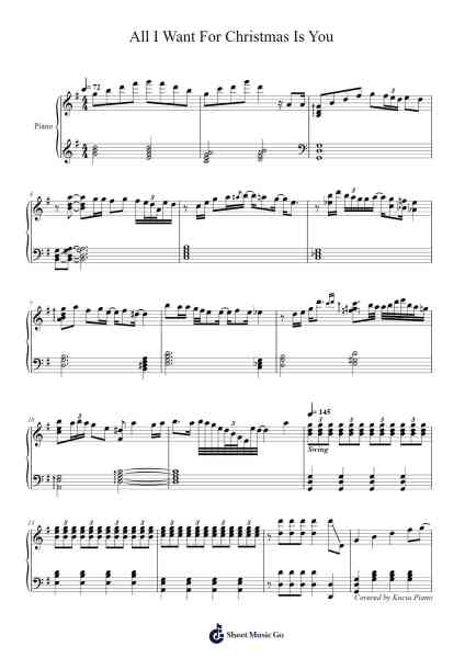 All I Want for Christmas Is You Sheet Music by Mariah Carey-Arr.Tifville