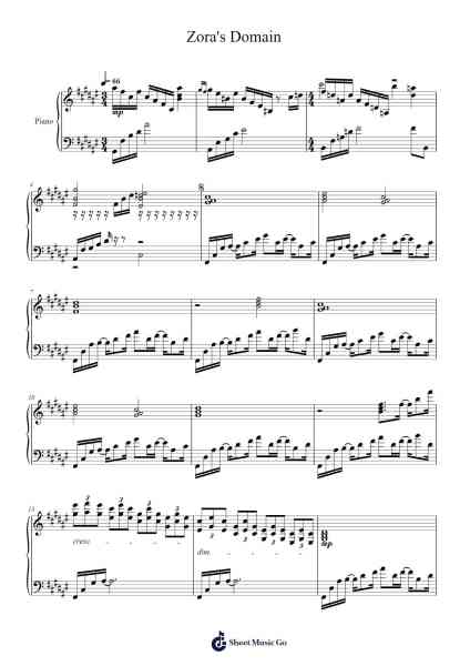 Zora's Domain Sheet Music by undefined-Arr.Bradfred Copsweet