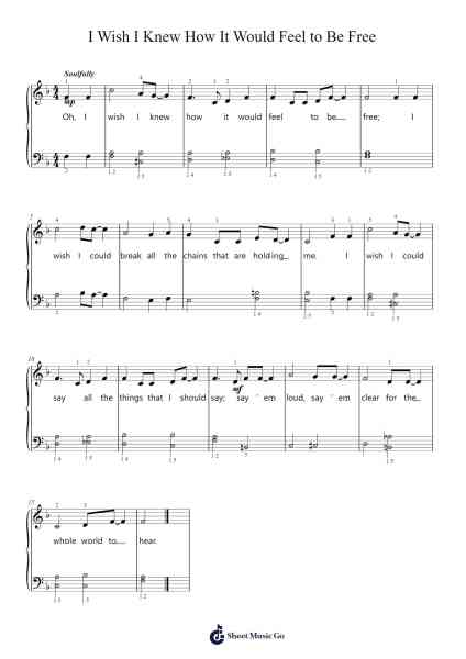 I Wish I Knew How It Would Feel To Be Free Sheet Music by Nina Simone-Arr.Ianruth Xalain
