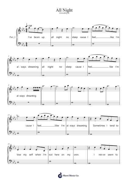 All Night Sheet Music by undefined-Arr.Joanreade Annlus