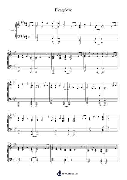 Everglow Sheet Music by Hartedie-Arr.Mollwalsh Dinions