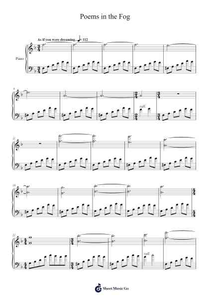 Poems in the Fog Sheet Music by Pedro Silva-Arr.Glacarr