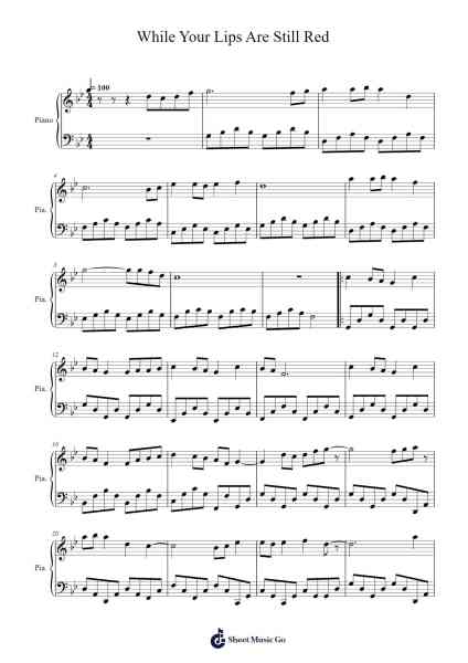 While Your Lips Are Still Red Sheet Music by Nightwish-Arr.Maudtance Waybert