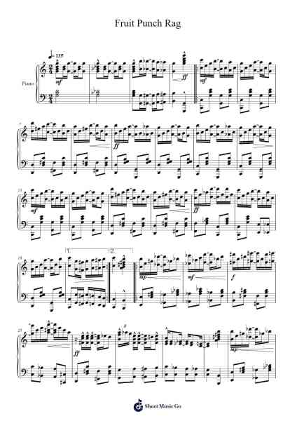 Fruit Punch Rag Sheet Music by Stilkim-Arr.Hartclife Joudrea
