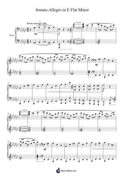 Sonata-Allegro in E Flat Minor Sheet Music by Cookeda-Arr.Cisraine