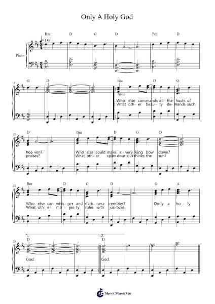 Only A Holy God Sheet Music by CityAlight-Arr.Nites
