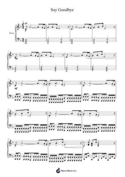 Say Goodbye Sheet Music by Unknown Brain-Arr.Tifliz