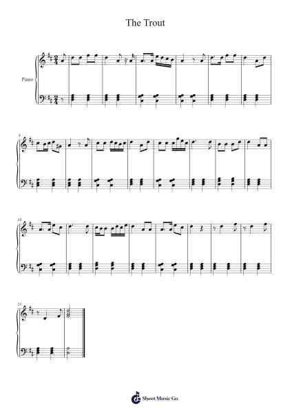 Piano Quintet in A Major, D. 667 "The Trout" Sheet Music by Franz Schubert-Arr.Ossweet