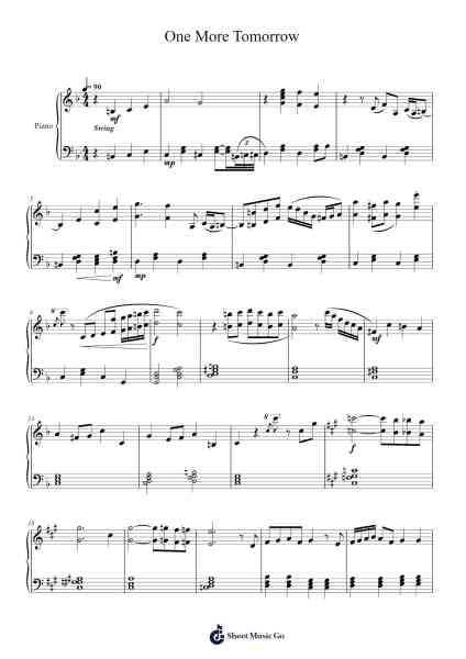 One More Tomorrow Sheet Music by Frankie Carle-Arr.Huttgie Bellcol