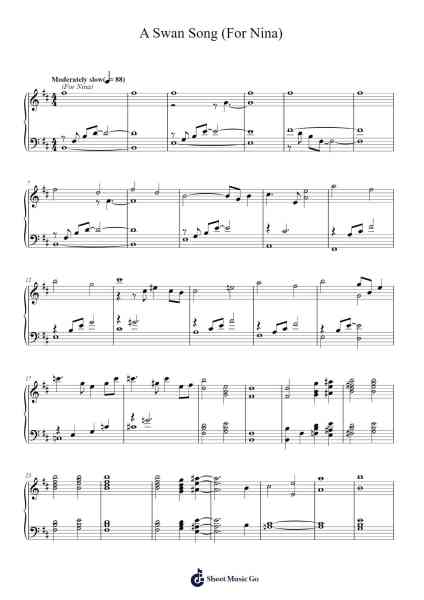 A Swan Song (For Nina) (from Black Swan) Sheet Music by Clint Mansell-Arr.Duntrick