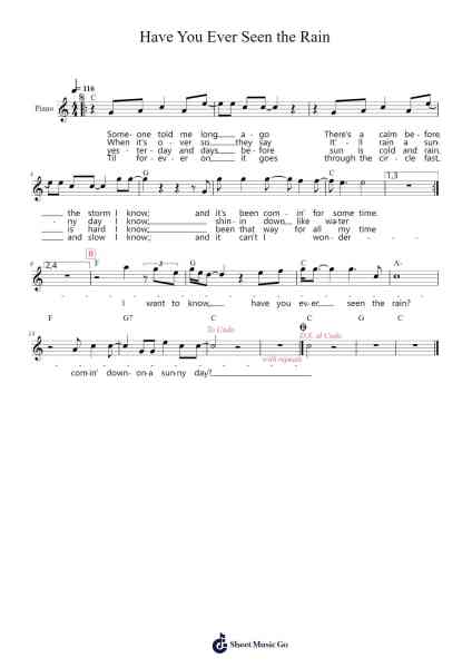 Have You Ever Seen the Rain Sheet Music by Creedence Clearwater Revival-Arr.Groral