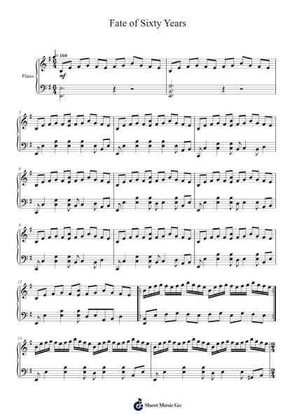 Fate of Sixty Years Sheet Music by ZUN-Arr.Jonric