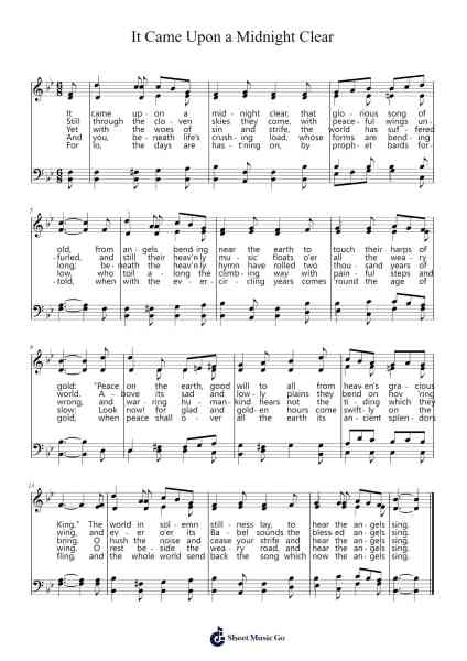It Came Upon a Midnight Clear Sheet Music by -Arr.Dilmos