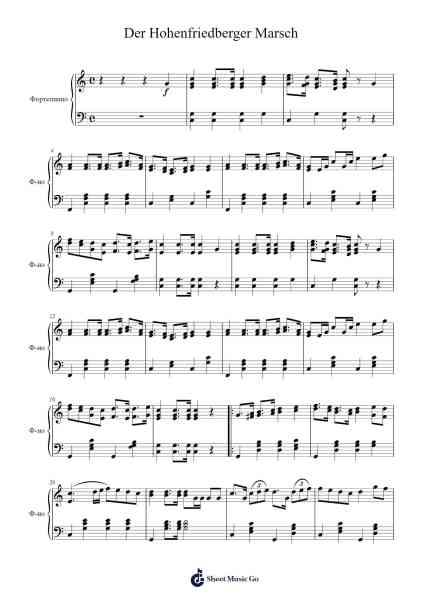 Der Hohenfriedberger Marsch Sheet Music by Friedrich der Grosse-Arr.Wykim Browningsnow