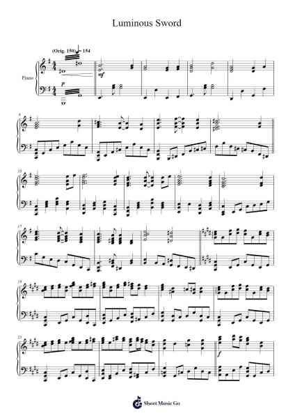 Luminous Sword Sheet Music by Yuki Kajiura-Arr.Camildric