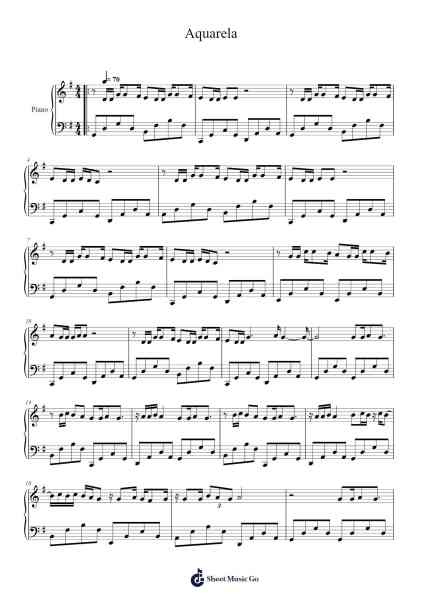 Aquarela Sheet Music by Toquinho-Arr.Croftslop