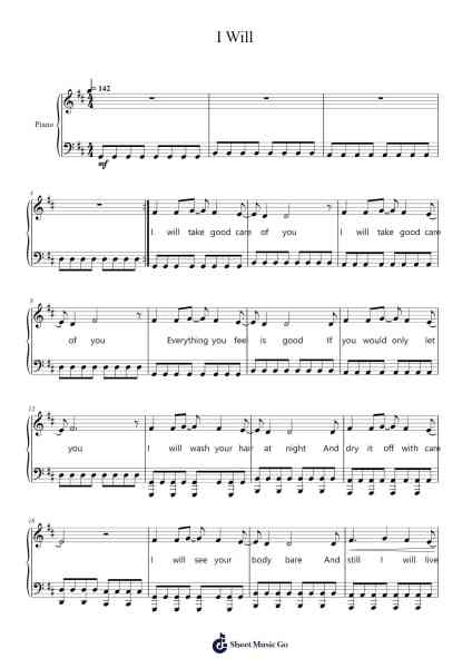 I Will Sheet Music by Mitski-Arr.Rayward