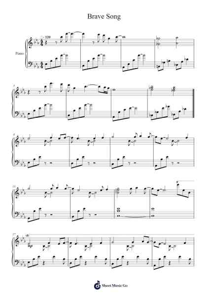 Brave Song 楽譜 by 鈴木木乃美-Arr.Windwood