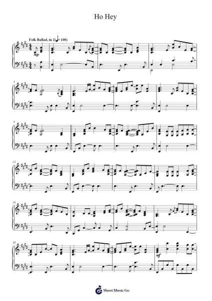 Ho Hey Sheet Music by Lennon & Maisy-Arr.Feltrid