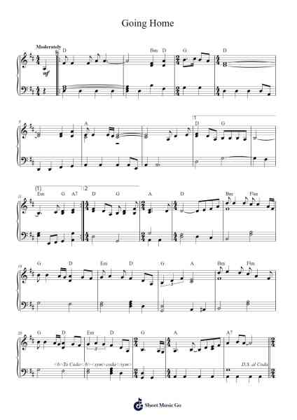 Going Home Sheet Music by Mark Knopfler-Arr.Manssaul Dexy