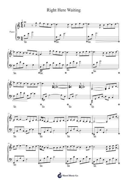 Right Here Waiting Sheet Music by Richard Marx-Arr.Hoodlyle Joyyoung