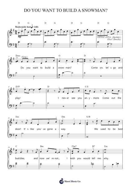 Do You Want To Build A Snowman? (from Disney's Frozen) Musica per pianoforte di Kristen Bell/Agatha Lee Monn - Arr.Bobtab