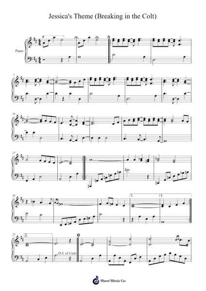 Jessica's Theme (Breaking in the Colt) Sheet Music by Bruce Rowland-Arr.Backwey Naric