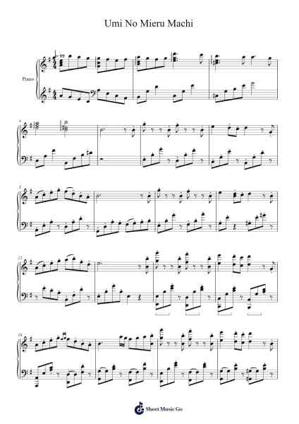 Umi No Mieru Machi Sheet Music by Joe Hisaishi-Arr.Greenlew