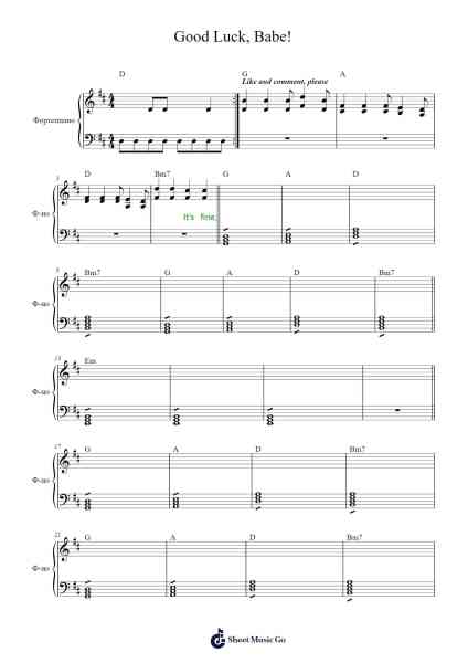 Good Luck, Babe! Sheet Music by Chappell Roan-Arr.Maltzster Colcott