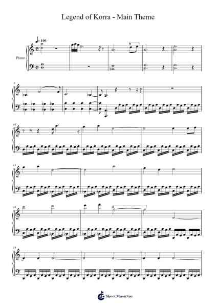 Legend of Korra - Main Theme Sheet Music by Jeremy Zuckerman-Arr.Ruthmie