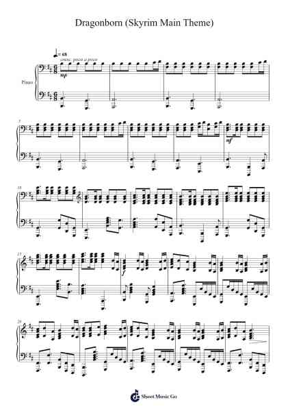 Dragonborn (Skyrim Main Theme) "Piano Toccata" Sheet Music by Jeremy Soule-Arr.Blanes Poyale