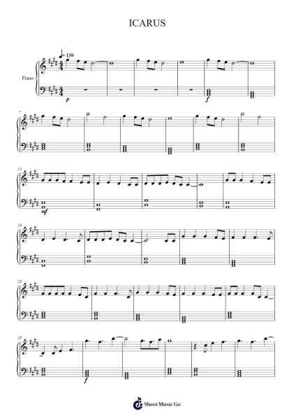 ICARUS Sheet Music by STARSET-Arr.Royps