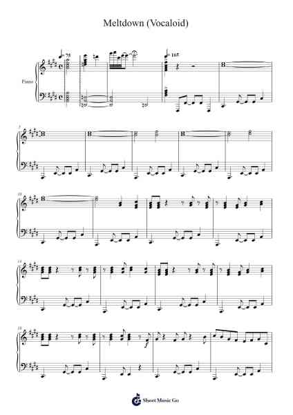 Meltdown (Vocaloid) Sheet Music by Kagamine Rin-Arr.Gemcol Nemott