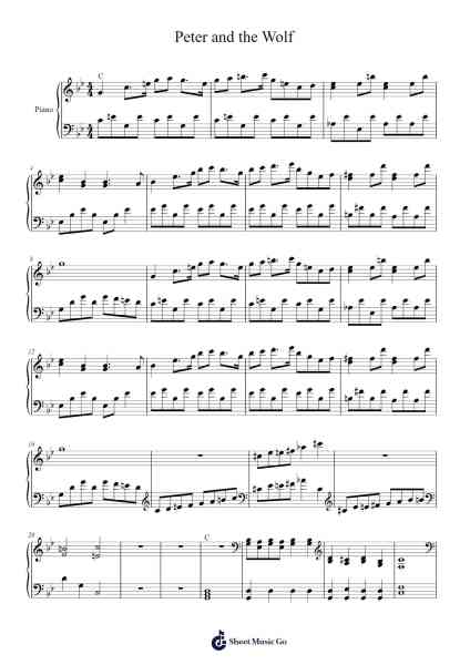 Peter and the Wolf, Op. 67 Sheet Music by Sergei Prokofiev-Arr.Thoclare